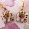 Fashion Pig Crystal Earrings